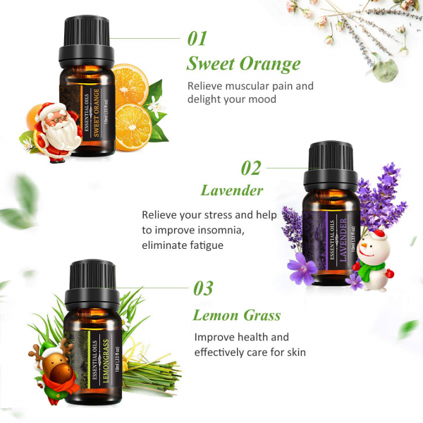 10ML Pure Aroma Lemon Peppermint Lavender Essential Oil